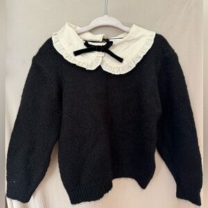 Zara NWT sweater with bow and collar